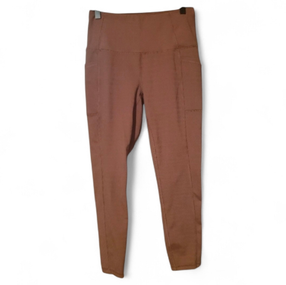 GAIAM Tan Om Ribbed 7/8 Leggings - Small